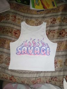 Savage Flame Crop Tank Top
