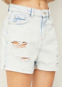 Ginger by Lifestyle Light Wash Ripped Denim Shorts