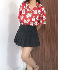 UNISEX Bright Red Funky prints Shirt