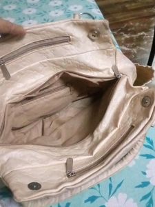 Cream Colour Soft leather handbag
