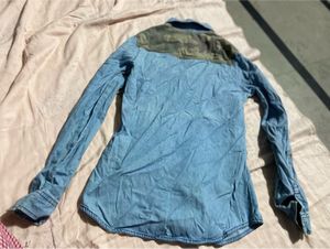 Denim Shirt with Camo Details