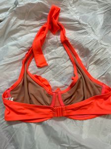 🍊Bright Orange Ruffle Bikini Top