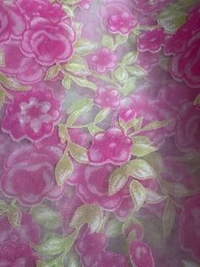Pink Floral Organza Fabric