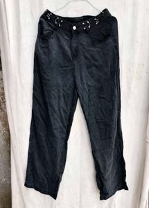 14138. Unique Black Denim Jeans