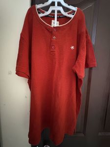 Red Button-Down Casual Shirt