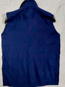 Men's Blue Sleeveless Jacket