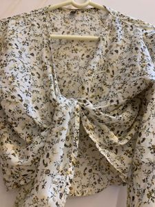 Floral Tie-Front Top