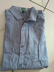 Men's Blue Checked Dress Shirt(new)