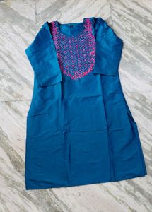 Elegant Teal Kurta Set with Embroidery