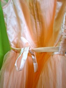 Girls Peach Party Dress