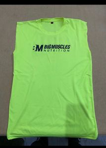Men's Neon Green Sleeveless Graphic Tee