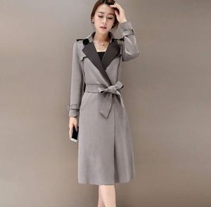 Stylish Grey Suede Trench Coat