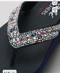Sparkling Embellished Flip-Flops