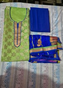 Green Suit with Blue Border Bottom