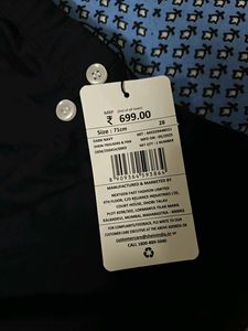 Stylish Navy Blue Split-Hem Pants