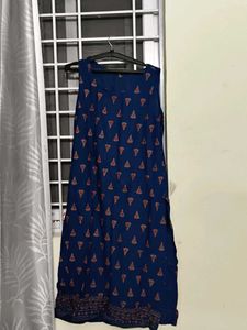 Blue Printed Casual Dress