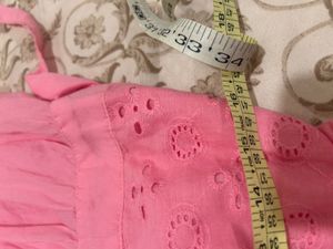 Cute Pink Eyelet Peplum Top