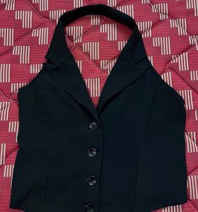 Chic Black Halter Vest