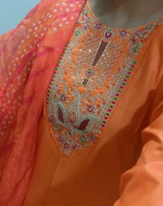 Elegant Orange Kurta Set with Dupatta