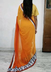 SALEE🎉🧡 Gorgeous Orange Saree - Only 199! 🌸✨