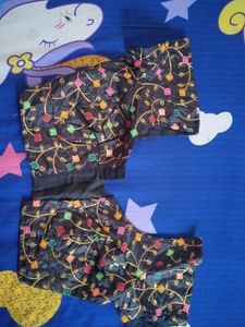 unused Elegant Black Embroidered Blouse