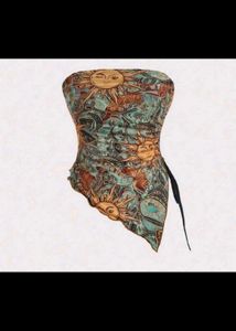 Savana Boho Sun Print Strapless Top