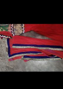 Red Anarkali Kurta Set with Dupatta