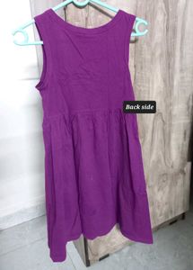 Purple Sleeveless Casual Dress