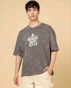 Shein Men Drop Shoulder Typographic Back Print Cre