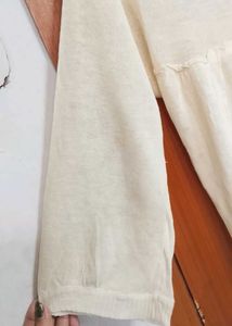 Cream Tie Neck sheer top