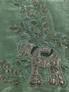 (NEW) Elegant Mint Green Motif embroided dress mat