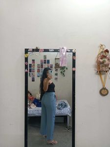 Stylish Light Blue High-Waisted Pants