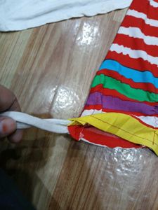 Girls Red Striped Dress &amp; Leggings