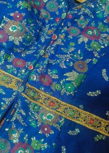 Blue Embroidered Indo Western wear