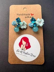 Handmade Floral Gemstone Earrings