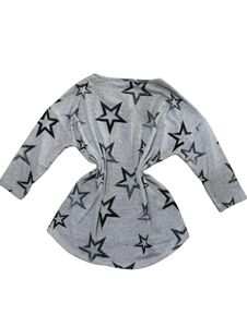 Grey Star Print Top
