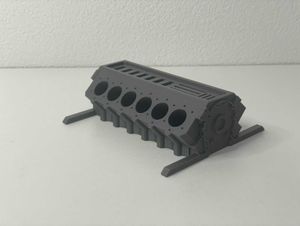 V12 Engine Block Pen Holder black colour 3d print