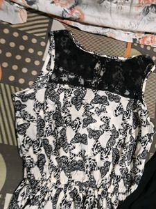 Butterfly Print Dress with Black Leggings