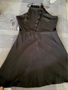 Elegant Black Halter Neck Dress