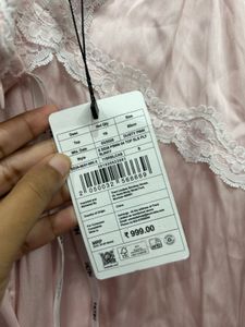 Pink Lace Trim Camisole Top