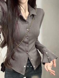 Stylish Ribbed Button-Up Shirt