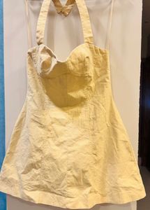 Cute Yellow Halter Dress