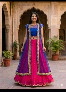 Stunning Blue & Pink Lehenga Set