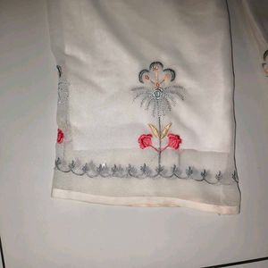 Embroidered White Kurta Set