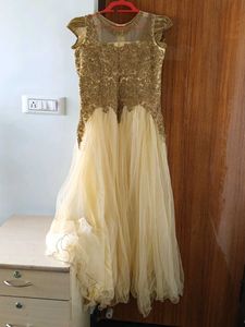Elegant Gold & Cream Gown