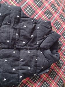 Black Padded Gilet with Skull Print