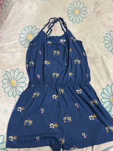 Blue Floral Romper