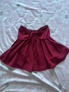 Chic Red Bandeau Top with Tie Detail