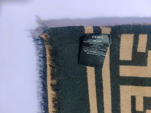 Fendi Authentic Brown and Black Logo Scarf