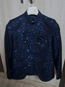 BoysDesigner Navy Blue Jacquard Jacket